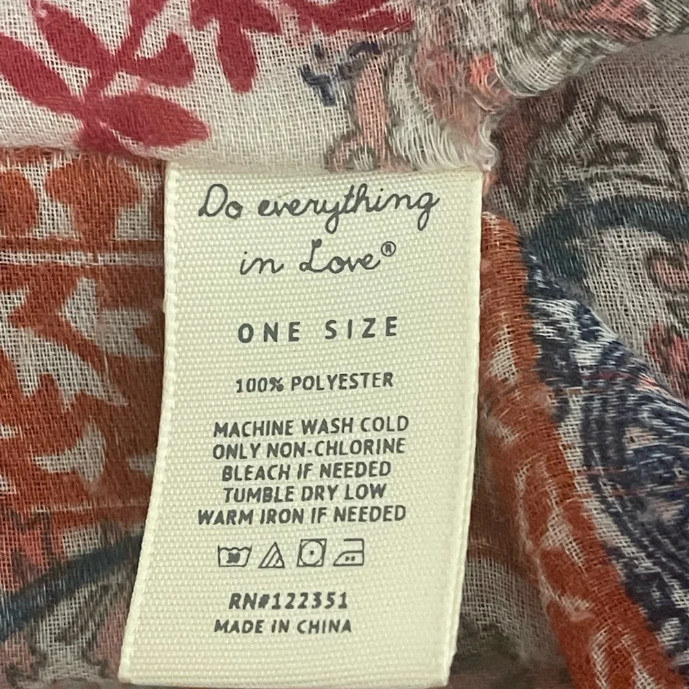 Do Everything In Love Anthropologie Kimono One Size Patchwork Sheer Paisley